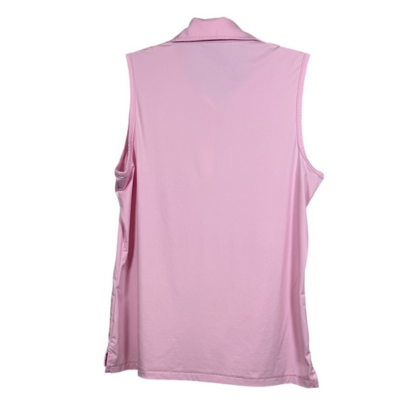 G/FORE Womens Pleated Collar Silky Tech Nylon Sleeveless Golf Polo Shirt, Size S - Picture 3 of 6